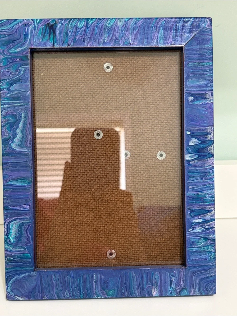 Hand-Painted Swirl Blue Picture Frame